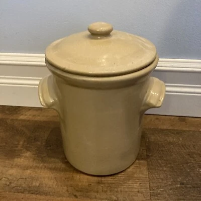Винтажный керамический горшок Pearsons of Chesterfield керамические ручки крышка 1 галлон - Изображение 1 из 4