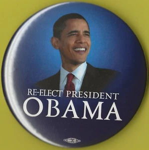 2012 Barack Obama 3" / "Re-Elect" Presidential Campaign Button(Pin20) - Picture 1 of 2