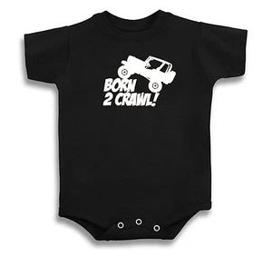 BORN 2 CRAWL BABY T SHIRT CREEPER INFANT ONE PIECE ROCK CRAWLER 4X4 TRUCK - Picture 1 of 14
