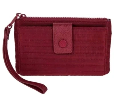 Бумажник дорожный стеганый Samantha Brown To-Go с радиочастотной идентификацией бордовый новый с ценниками - Изображение 1 из 4