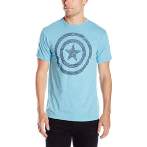 Marvel Men's Captain America Shield Graphic T-Shirt Light Blue, S - Picture 1 of 1