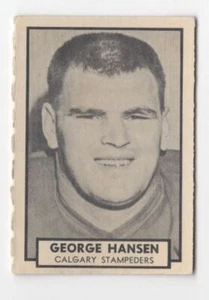 1962 Topps CFL George Hansen Rookie Calgary Stampeders #27 - Picture 1 of 2