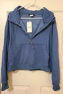 TRENDY QUEEN XL STEEL BLUE ZIP FRONT HOODIE SWEATSHIRT - Picture 1 of 10
