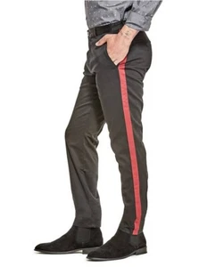 Pantalones de mezclilla ajustados a rayas negros azabache para hombre G By Guess talla 33 - Imagen 1 de 12