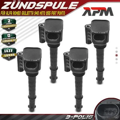 4x Bobina Accensione per Alfa Romeo Giulietta 940 Mito 955 Fiat 500X Punto 199 - Immagine 1 di 4