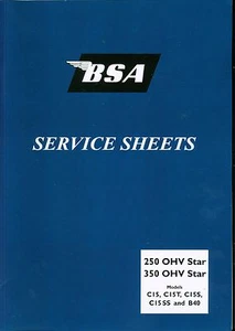 BSA C15 B40 C15T C15SS 250 hojas de servicio manual de taller brazo oscilante 1958-66 - Imagen 1 de 5