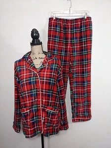 Alexander Del Rossa Womens Fleece Pajamas Set Red Plaid Large NWT - Picture 1 of 8