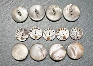 THREE SETS OF ANTIQUE? MOTHER OF PEARL ROUND BUTTONS G395 - Picture 1 of 13