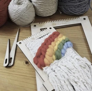 Wool Queen Rectangle Weaving Loom Kit 5.3''x7.8'' 7.9''x11.8'' 2 Loom Christmas - Picture 1 of 6