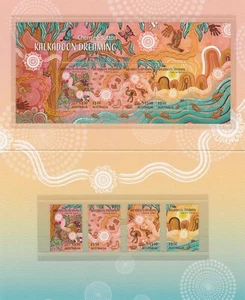 AUSTRALIA 2024 KALKADOON DREAMING Set and MINISHEET both MNH in Stamp PACK - ART - Picture 1 of 3
