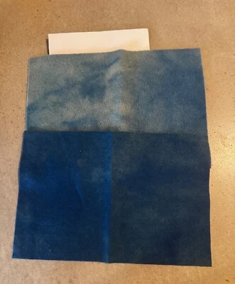 Lana teñida a mano para aplique, alfombra, gancho: (2) tamaño 7" x 10"; conjunto azul y verde azulado #1a Foto 1 de 3