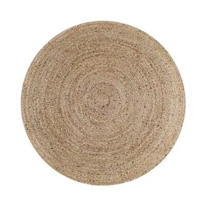 Natural Boho Rug Round - Rugs for Living Room - Round 3 feet Round Natural 14 - Picture 1 of 7