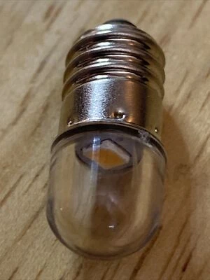 LED Bulb E10 Screw 4.5V 70mA 0.315W 100 Lumen 50k Hr Reversible-Pol WarmWhite US - Image 1 of 4
