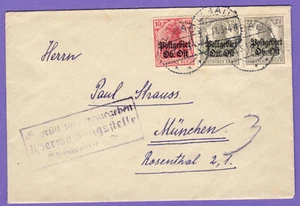 GERMANY LATVIA 1917 OBER OST CENSORSHIP COVER USED LIBAU TO MUNCHEN UK 48 - Picture 1 of 2