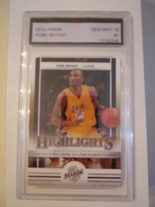 2010 KOBE BRYANT PANINI BASKETBALL CARD #1 FGS GRADED GEM MINT 10 - BBA-33 - Picture 1 of 2
