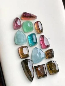 Multi colours tourmaline rose cuts 40.70 carats - Picture 1 of 9