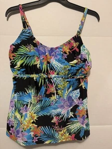 Island Escape Floral Swim Top Built in Bra Padding Size 18W - Picture 1 of 15