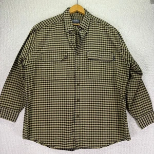 Woolrich Yellow Plaid Flannel Shirt Button Up Long Sleeve Outdoor Mens Size XL - Picture 1 of 12