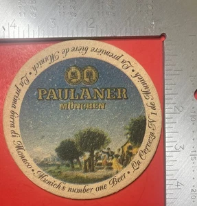 PAULANER. MUNCHEN. SINCE 1634. 4.2 INCH ROUND  BEER COASTER. - Picture 1 of 2