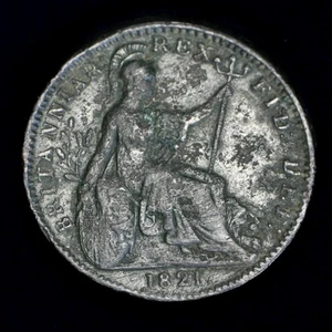 GB GEORGE IV COPPER FARTHING 1821 ++ SHARP GRADE!! ++ [146-05] - Picture 1 of 2