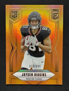 2025 Donruss Elite Status Metallic Orange Jayden Higgins RC #134 75/849 - Picture 1 of 2