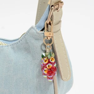 6PCS Crystal Grape Keychain Hanging Charm Gifting Pendant Keyring Bag Decoration - Picture 1 of 9