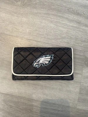 New NFL Quilted Black Trifold Travel Wallet Philadelphia Eagles - Image 1 of 4