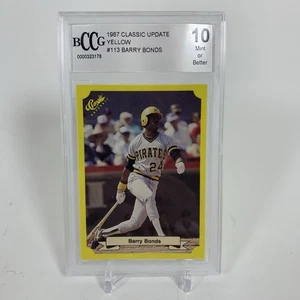1987 Classic Update Yellow Barry Bonds RC Rookie #113 Graded Beckett BCCG 10 - Bild 1 von 2