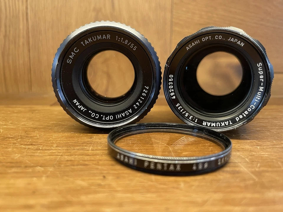 *2 Lens Set : Almost Mint* Pentax SMC Takumar 55mm F/1.8 & 135mm F/3.5 From JPN - Image 1 of 4