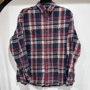 Red Head Flannel Shirt Mens L Blue Red Yellow Plaid Long Sleeve Button Front - Picture 1 of 10