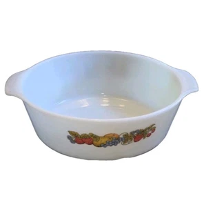 RETRO ANCHOR HOCKING FIRE KING LARGE 3L "BOUNTY OF NATURE" 439 CASSEROLE DISH - Picture 1 of 5