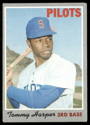 1970 Topps Tommy Harper (Crease/Ink On Back) Seattle Pilots #370 - Image 1 of 2