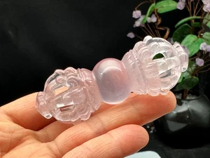 Rose Quatrz Crystal 9-Prong Vajra Dorje Buddhist Ceremonial C061807 - Picture 1 of 9