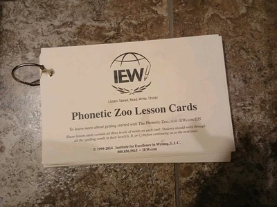 Phonetic Zoo IEW Lesson Flash Cards Ring Bound Flip Levels A, B, C New - Image 1 of 2