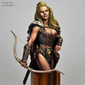 1/10 Resin Figur Modell Jungfrau weibliche Bogenschütze Büste unbemalt unmontiert - Bild 1 von 3
