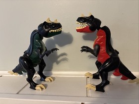 (2)  LEGO DINO ATTACK  T REX 7476 LARGE DINOSAUR - GREEN & RED