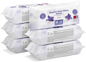 Sensitive Baby Wipes 1008 Wipes, 18 Pack of 56 (Previously a Mama Bear brand - Picture 1 of 10