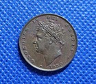1830 Farthing George IV British Copper Coin