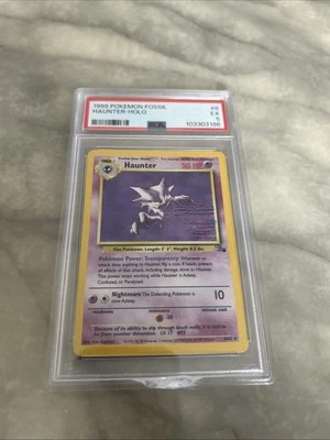 Pokémon TCG Haunter Fossil 6/62 - Blue Ink Stain ERROR Misprint PSA 5 - Image 1 of 3