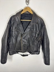 Giacca Moto Pelle Vintage Tony V Sporto Uomo Piccola Nero Bronzo - Foto 1 di 11