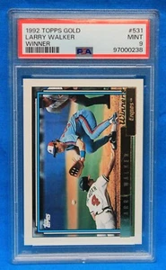 1992 TOPPS GOLD WINNER # 531 Larry Walker PSA 9 MINT # 97000238 MONTREAL EXPOS ! - Picture 1 of 2