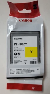 NEW Genuine Canon PFI-102Y Yellow Ink Tank 0898B001 - Picture 1 of 4