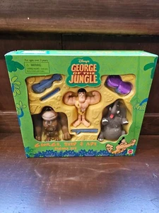 Vintage Mattel Disney George of the Jungle George Shep & Ape Toy Figure Set RARE - Picture 1 of 2