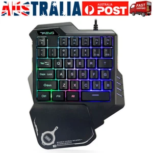 One-Handed Mechanical Gaming Keyboard RGB Backlit Portable Gaming Keypad 35 Key - Picture 1 of 18
