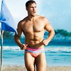 Poch short maillot de bain planche homme basse hauteur sexy rayures surf triangulaire 433