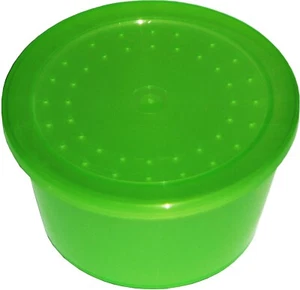 Worm Boxes - Small (1/2) Half of Pint - Round Transparent Green Maggot Bait Box - Picture 1 of 11