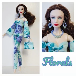 12" Fashion Doll Clothes OOAK for Xian Jumpsuit, Purse and Jewelry NO DOLL d4e - Picture 1 of 9