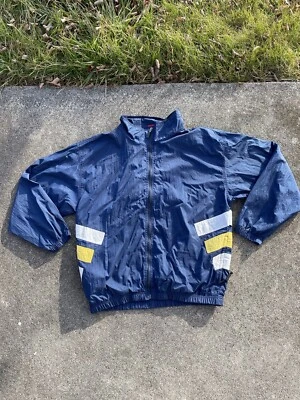 River Trader Sport Vintage 90’s Nylon Windbreaker Navy Blue/Yellow Men’s Large  - Image 1 of 4