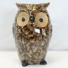 Farmhouse Brown Owl Vase Elegant Expressions Ceramic Figurine 8.5”