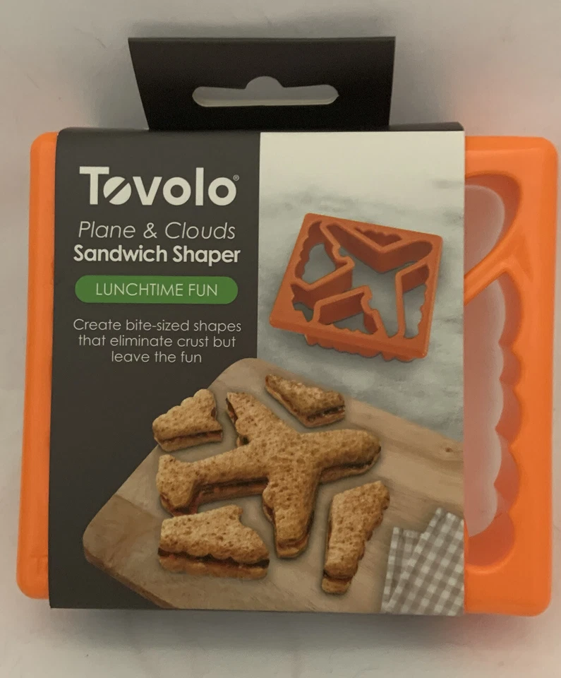 Cortador de sanduíche Tovolo avião e nuvens modelador avião laranja - Imagem 1 de 2
